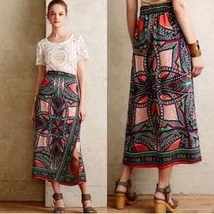 Anthropologie Maeve Geoda Silk Midi Skirt 2